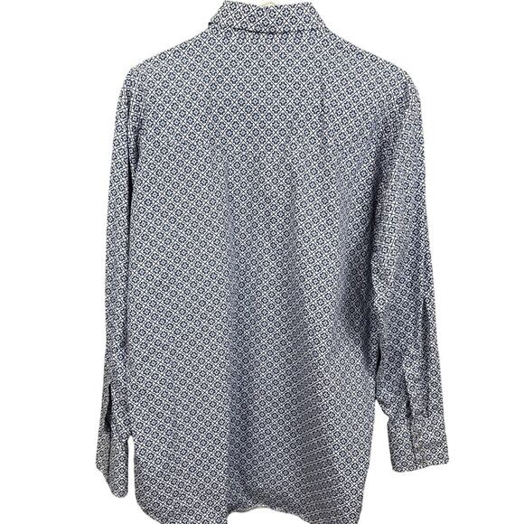 Ely Cattlemen Men's Western Shirt Pearl Snap Button Up Blue White Size L Cowboy - Picture 2 of 9